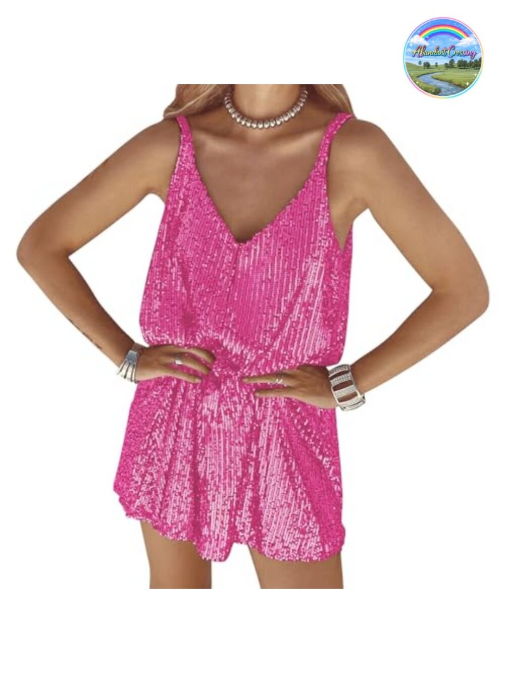 Sequin V-Neck Shift Dress Sleeveless Sparkle Party Club Mini